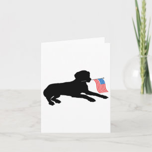 Zwarte Lab hond houdende 4 juli patriottische Amer Kaart
