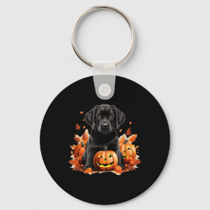 Zwarte Lab hond Moeder Vader Halloween Herfst Grap Sleutelhanger