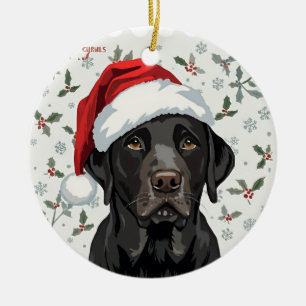 Zwarte lab keramisch ornament