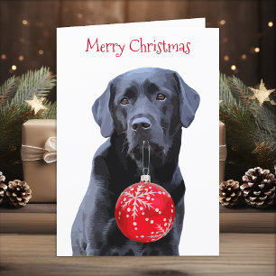 Zwarte Lab Kerstmis - Labrador Kerstfeest - Zwarte Feestdagen Kaart