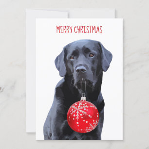 Zwarte Lab Kerstmis  - Schattige Labrador Hond Kaart