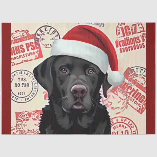 Zwarte lab Kerstmis Tissuepapier (Voorkant)