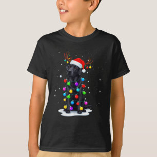Zwarte Lab Labrador Hond Grappige Kerstverlichting T-shirt