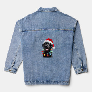 Zwarte Lab Labrador Kerstboom Licht Pyjama Hond Denim Jacket