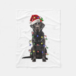 Zwarte Lab Labrador Kerstboom Licht Pyjama Hond Fleece Deken
