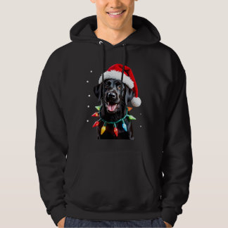 Zwarte Lab Labrador Kerstboom Licht Pyjama Hond Hoodie