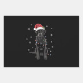 Zwarte Lab Labrador Kerstboom Licht Pyjama Hond Inpakpapier Vel (Voorkant)