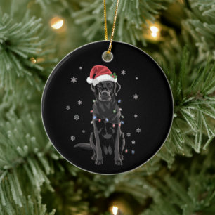 Zwarte Lab Labrador Kerstboom Licht Pyjama Hond Keramisch Ornament