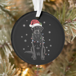 Zwarte Lab Labrador Kerstboom Licht Pyjama Hond Ornament