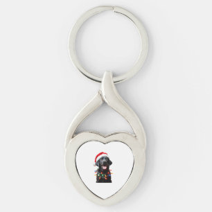 Zwarte Lab Labrador Kerstboom Licht Pyjama Hond Sleutelhanger