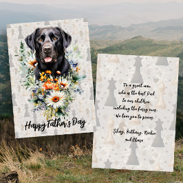 Zwarte Lab Schaakspeler Vaderdag Kaart