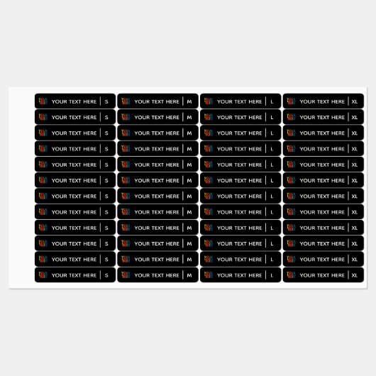 Zwarte labels voor bedrijfskleding van Logo (Vel)