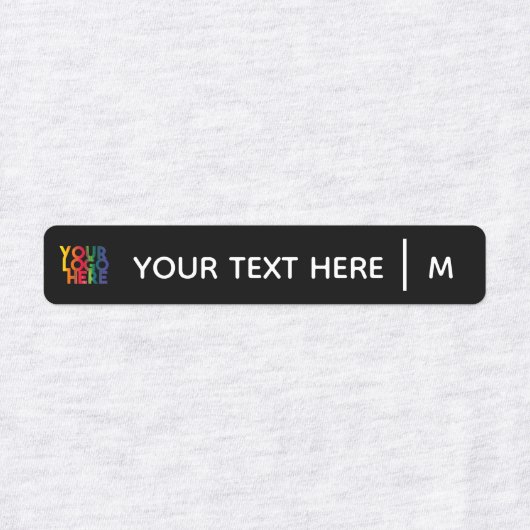 Zwarte labels voor bedrijfskleding van Logo (Design 2)