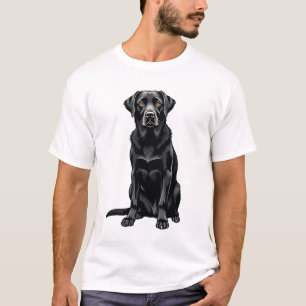 Zwarte Labradoedel Hondenportret Illustratie T-shirt