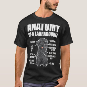 Zwarte labradoedle Dog Anatomie van een labradoedl T-shirt