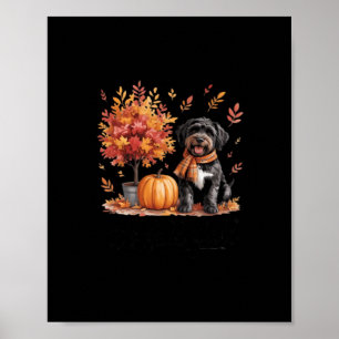 Zwarte Labradoodle Het is herfst allemaal Pompoen Poster