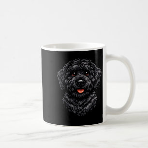 Zwarte labradoodle hond cute doodle puppy kunst vo koffiemok