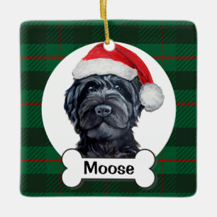 Zwarte Labradoodle / Zwarte Goldendoodle Keramisch Ornament