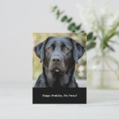 Zwarte Labrador, aangepaste fotopostkaart Briefkaart (Staand voorkant)