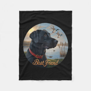 Zwarte Labrador beste vriend. jacht op watervogele Fleece Deken
