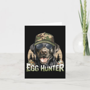 Zwarte Labrador Camo Pet Egg Hunter Pasen Kaart