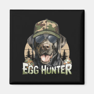 Zwarte Labrador Camo Pet Egg Hunter Pasen Magneet