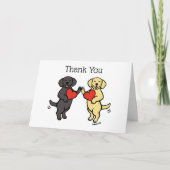 Zwarte Labrador en Gele Labrador Dank u Feestdagen Kaart (Voorkant)