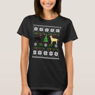 zwarte labrador en gele labrador gelukkig Kerstmis T-shirt