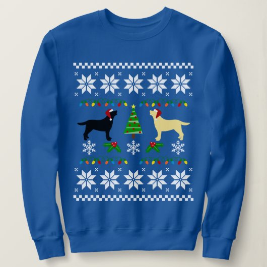 Zwarte Labrador en gele Labrador Kerstman Trui (Design voorkant)