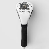 Zwarte Labrador Golfheadcover (Voorkant)