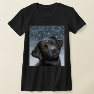Zwarte Labrador Hond 100 wintersneeuw T-shirt