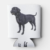 Zwarte labrador hond staande blikjeskoeler (Achterkant)