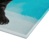 Zwarte Labrador Hond Zittend in Sneeuw Kerstmis Snijplank (Hoek)