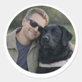 Zwarte Labrador Hulphond Samenwerking – Ronde Sticker