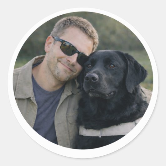 Zwarte Labrador Hulphond Samenwerking – Ronde Sticker (Voorkant)