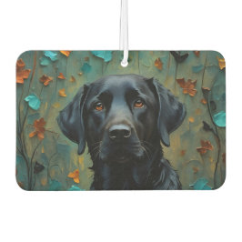 Zwarte labrador in bladeren luchtverfrisser