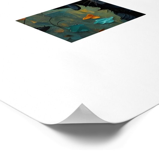 Zwarte labrador in bladeren poster (Hoek)