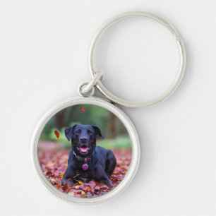 Zwarte labrador in valleien sleutelhanger