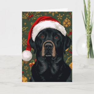 Zwarte labrador kerst feestdagen kaart