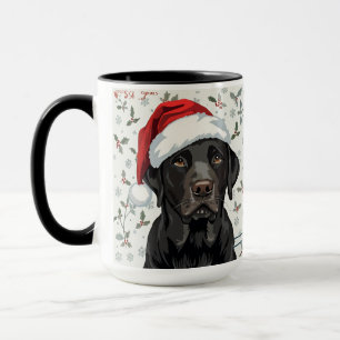 Zwarte labrador kerst mok