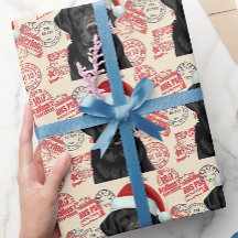 Zwarte labrador kerstcadeau verpakking