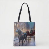 Zwarte Labrador Kerstfeest Seizoen  Draagtas (Voorkant)