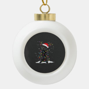 Zwarte Labrador Kersthond Kerstboom Licht Klas Keramische Bal Ornament