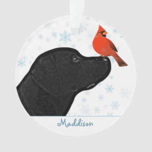 Zwarte labrador kerstkardinaal - Cute Dog Ornament