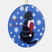 Zwarte labrador kerstkerstkerstkerstkerstkerstman keramisch ornament (Links)