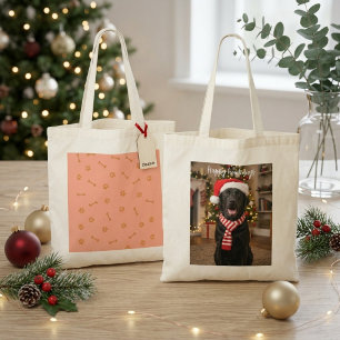 Zwarte Labrador Kerstman Hoed Gelukkig Kerstfeest Tote Bag
