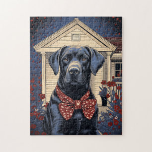 Zwarte labrador legpuzzel