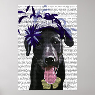 Zwarte labrador met blauw filter poster