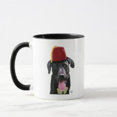 Zwarte labrador met fez mok (Links)