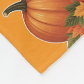 Zwarte labrador met herfstbladeren en pompoen fleece deken (Hoek)